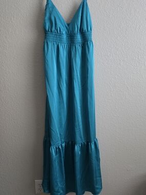 Inspired Hearts Teal V-Neck Maxi Dress